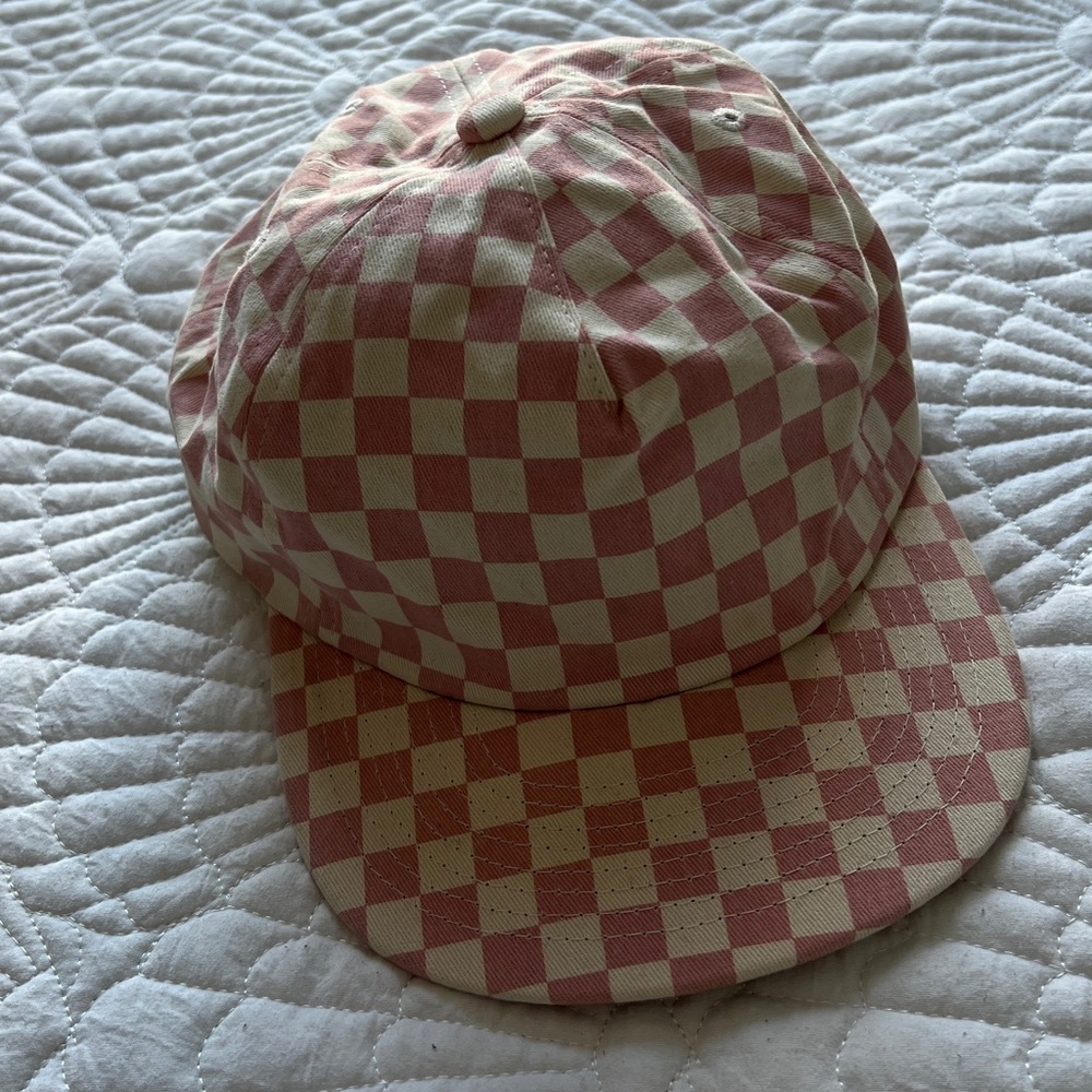 Checkered Pink and White Cap